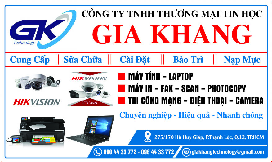 CTY TNHH TM TIN HỌC GIA KHANG